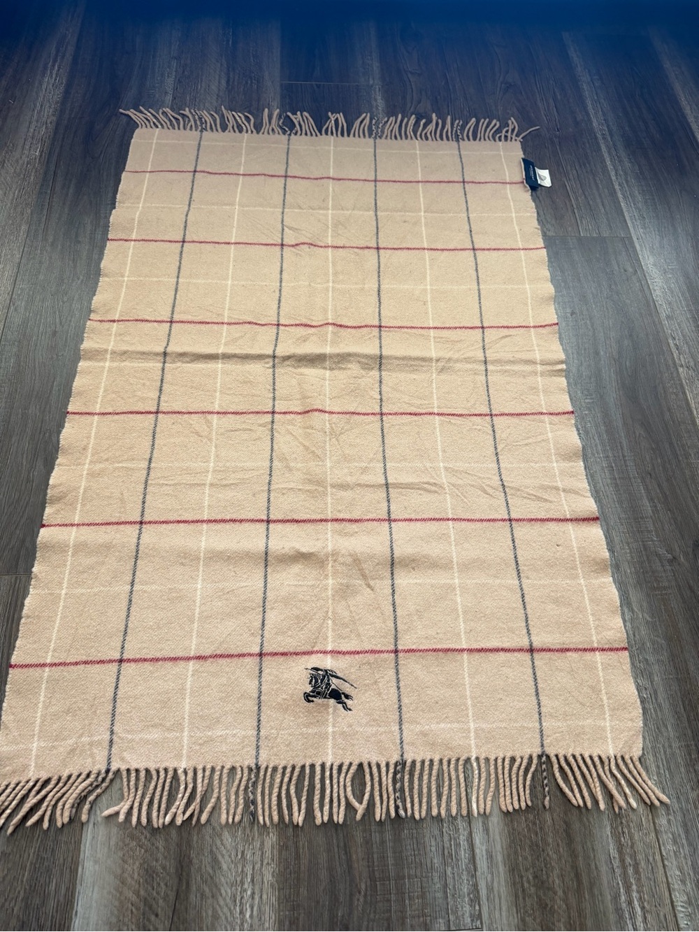 Burberry Beige Plaid Wool scarf